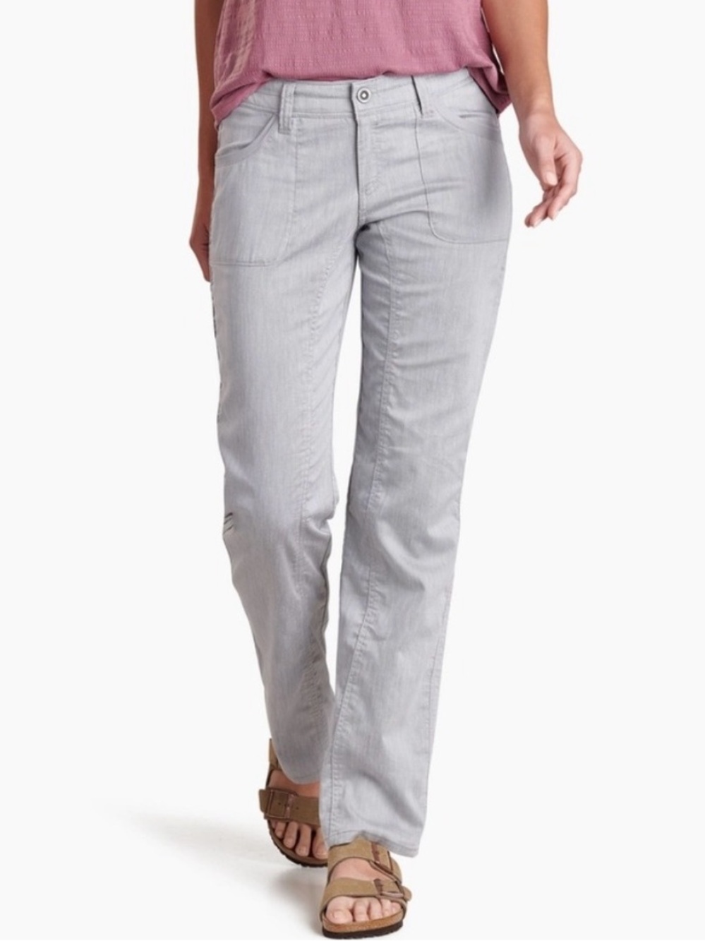 Kuhl Cabo Hiking Pants Women’s Size 12 Short Light Grey Cotton Linen